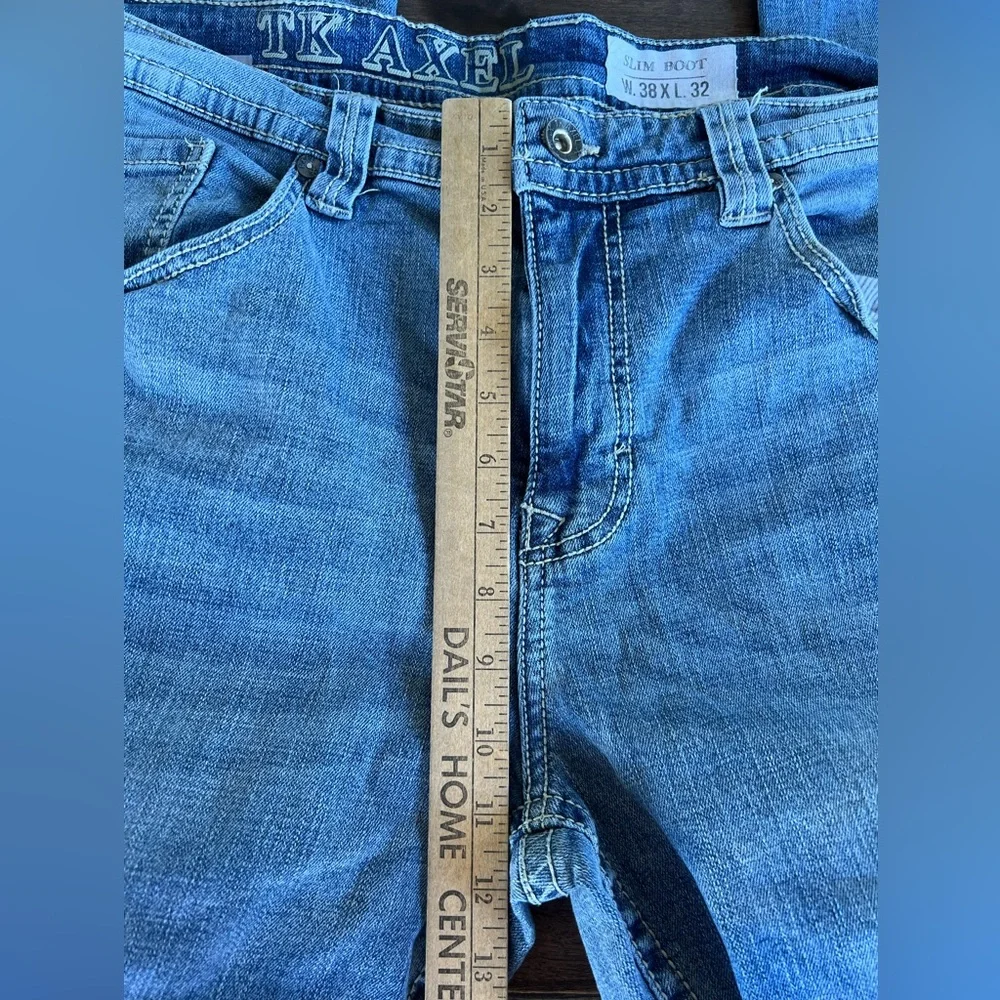 TK AXEL SLIM BOOT MENS DENIM JEANS SIZE 39x31.25” Y2K